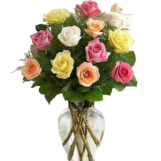 15 multi-colored roses | Flower Delivery Verkhnyaya Pyshma