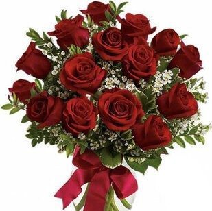 15 red roses with greenery | Flower Delivery Verkhnyaya Pyshma